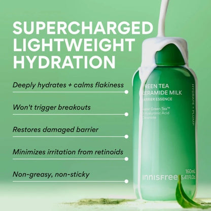 innisfree Green Tea Ceramide Milk Toner for Hydration & Barrier Repair